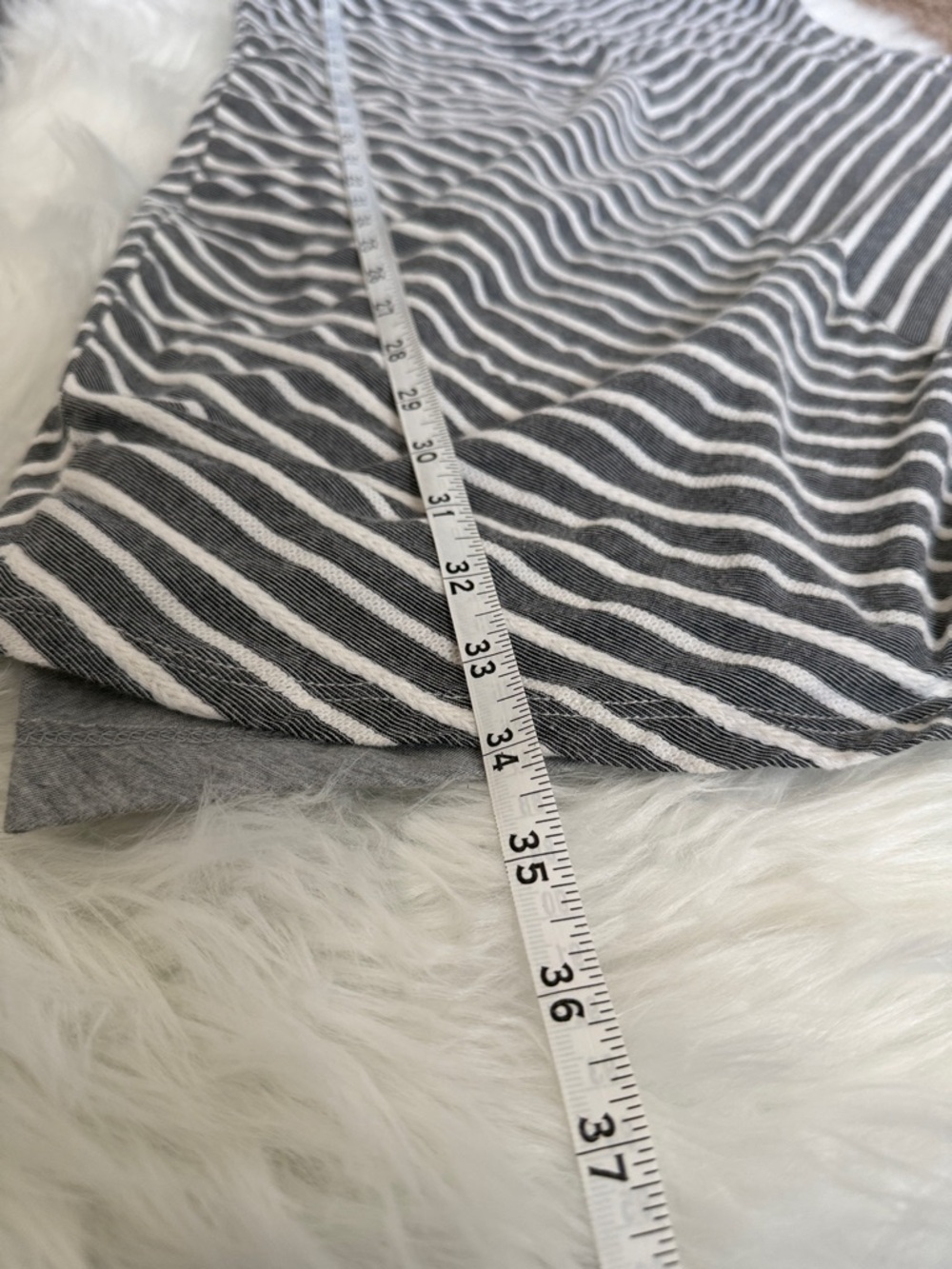 Prana Striped A-Line Dress Size Large Gray White Chevron Sleeveless - Picture 5 of 7